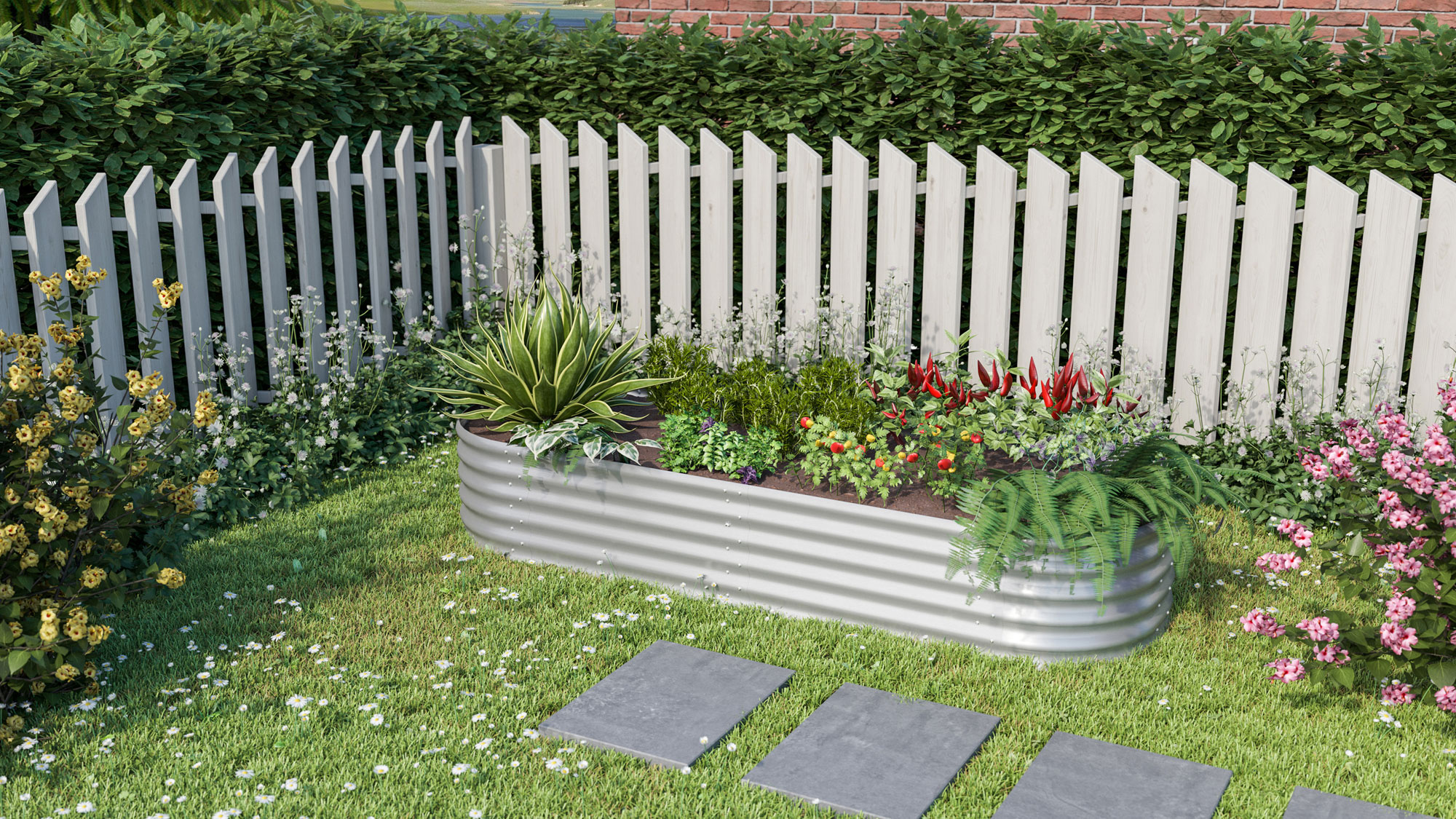 Hochbeeterweiterung 401, Farbe: Zincalume blank