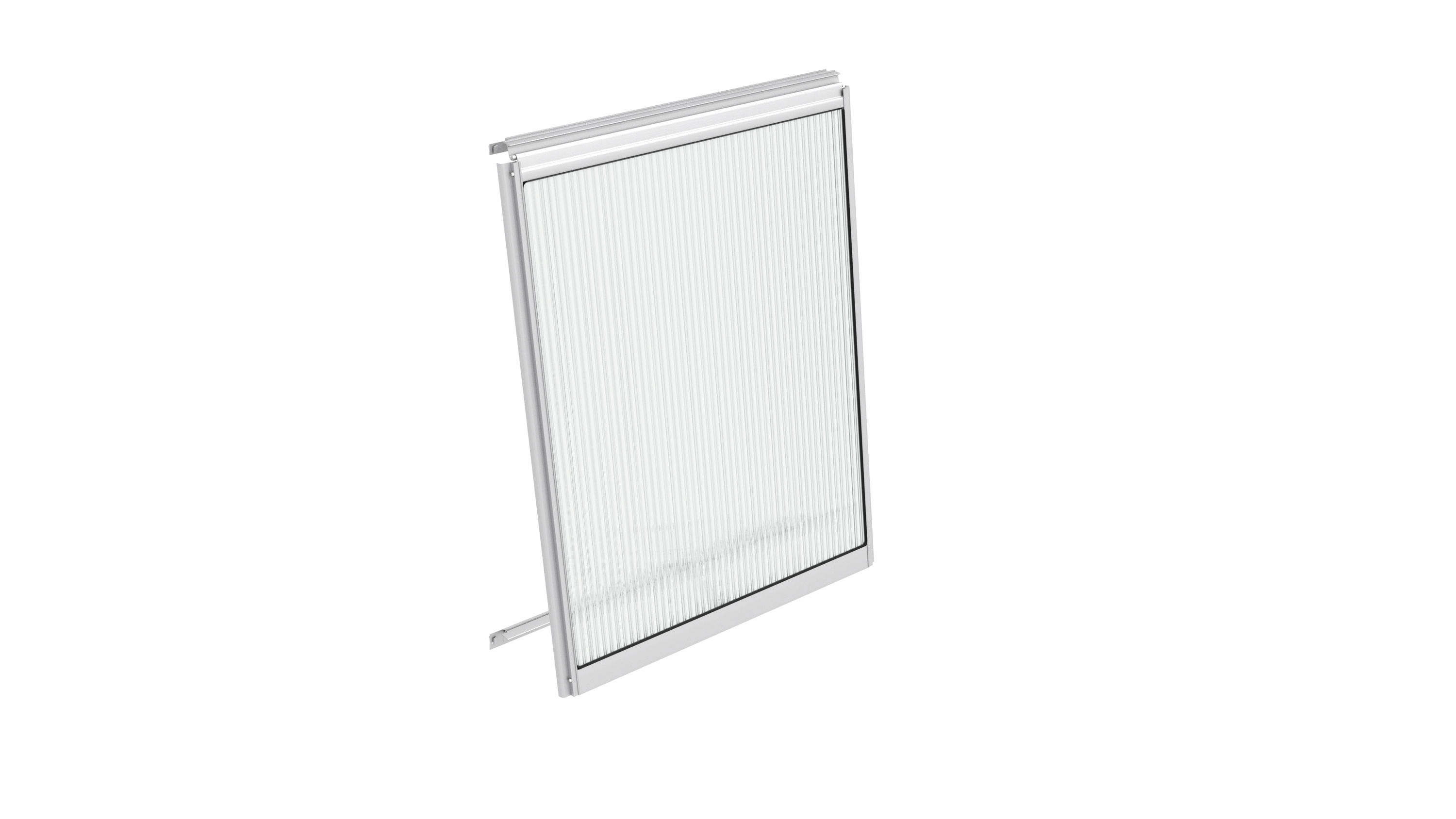 Seitenfenster V, Farbe: Aluminium eloxiert, verglast mit: Hohlkammerplatten (HKP)