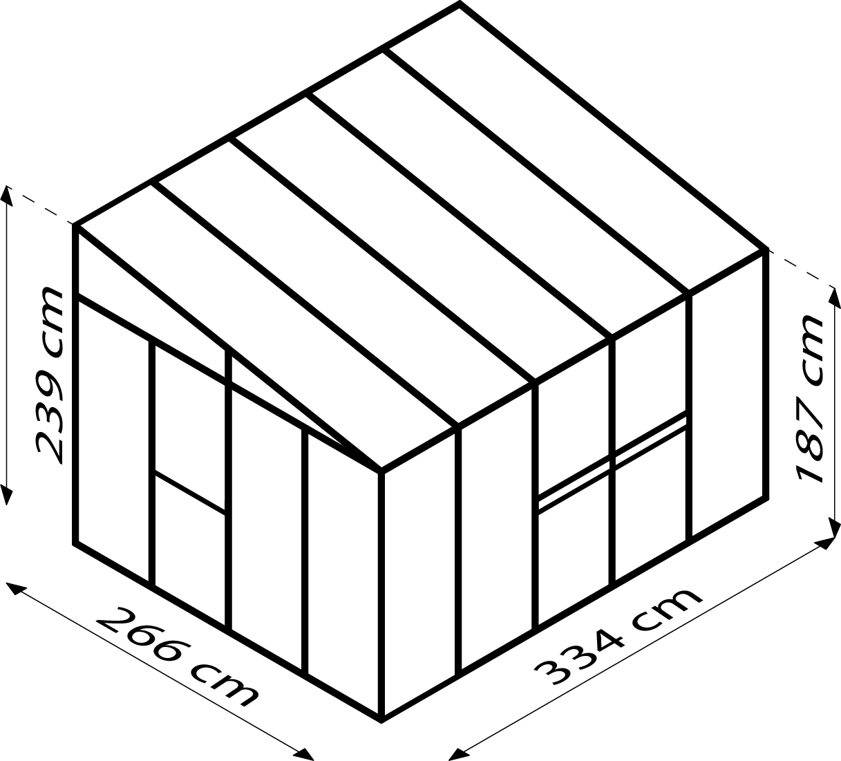Gewächshaus Helena 8600, Farbe: Weiß pulverbeschichtet, verglast mit: Sicherheitsglas (ESG)