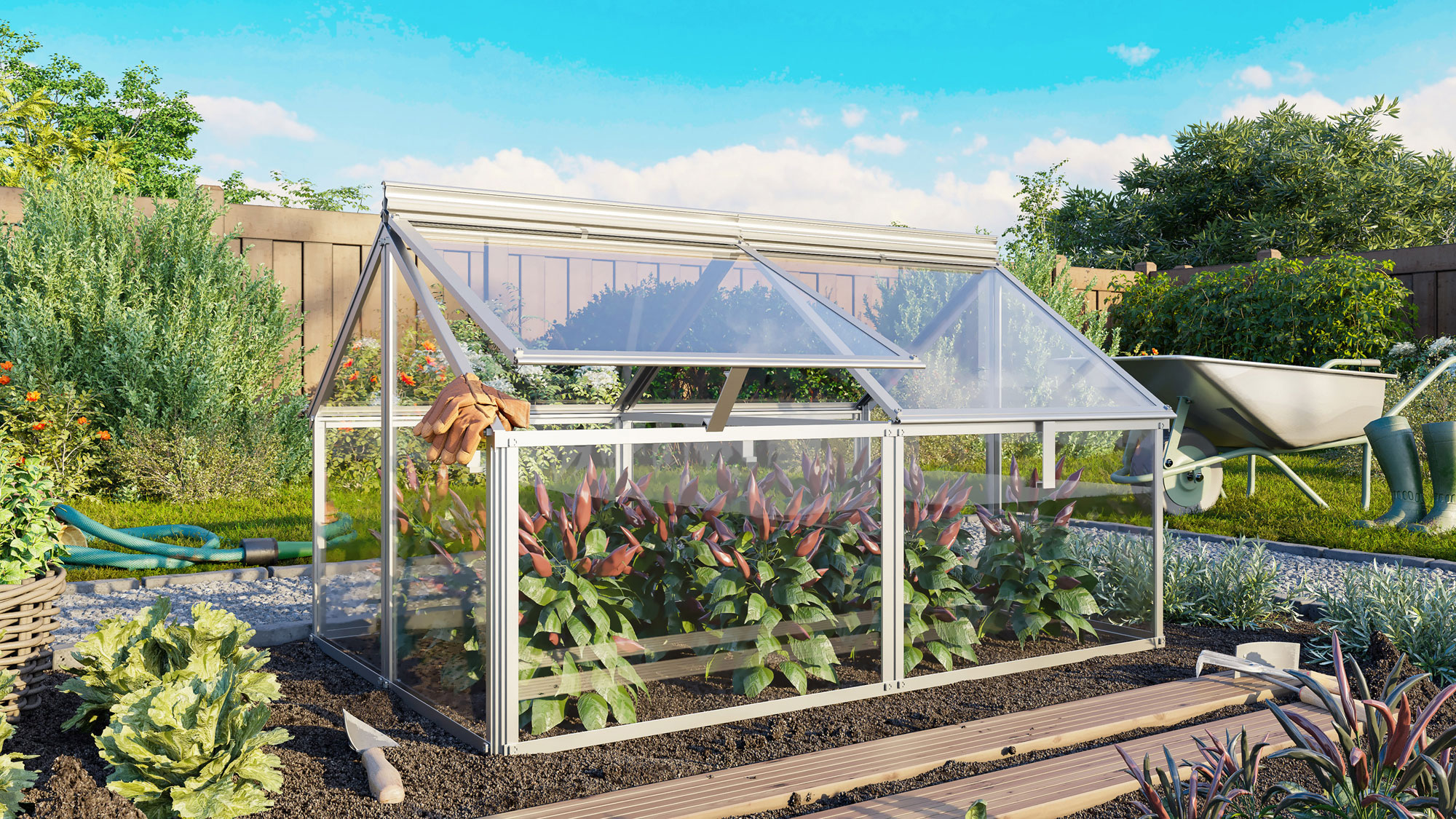 Gaia Jumbo , Farbe: Aluminium eloxiert, verglast mit: Sicherheitsglas (ESG)