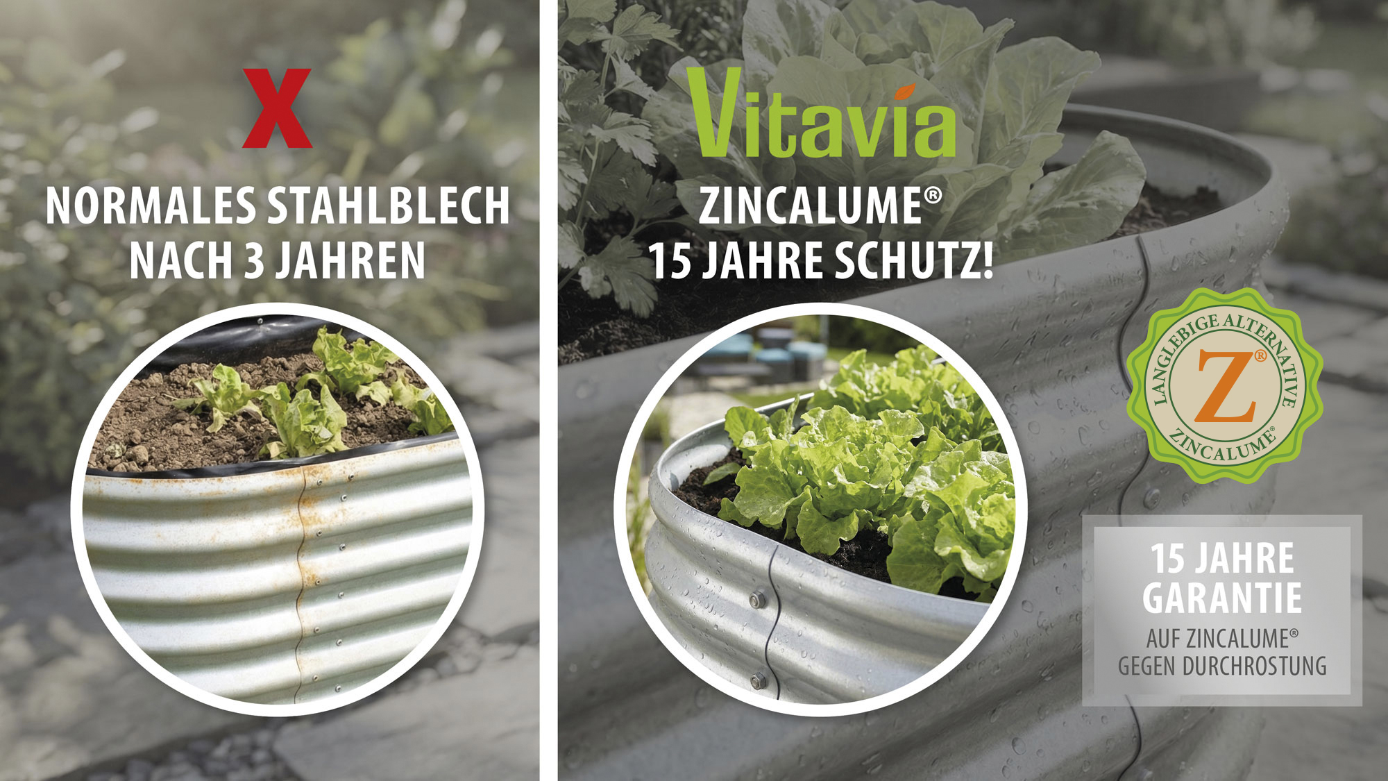 Hochbeeterweiterung 858, Farbe: Zincalume blank