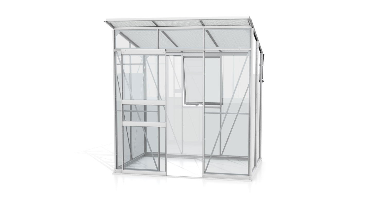 Gewächshaus Fokus 3250, Farbe: Aluminium eloxiert, verglast mit: Sicherheitsglas (ESG)