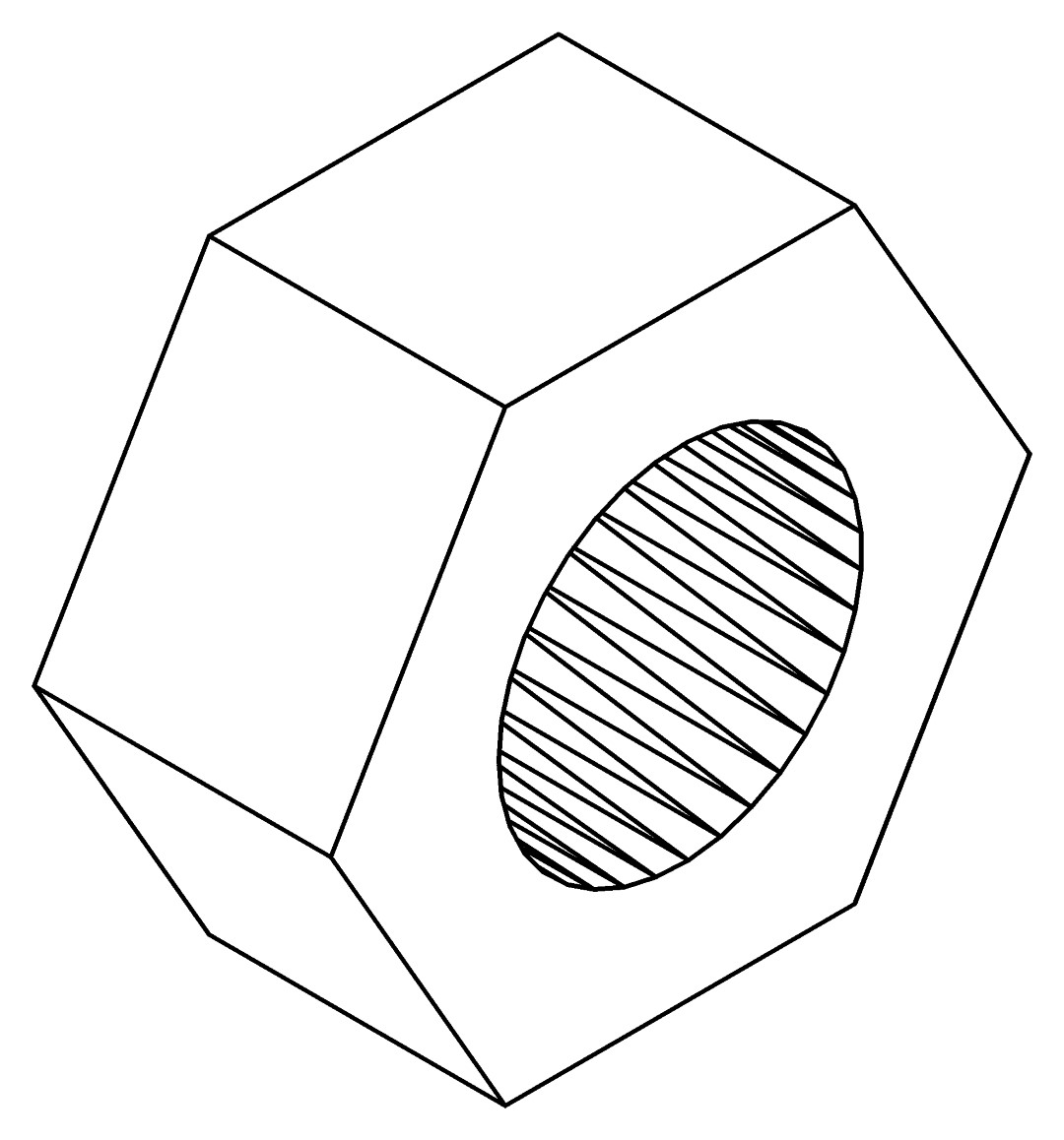 Mutter M10, 6053, LM10, , Farbe: Blank