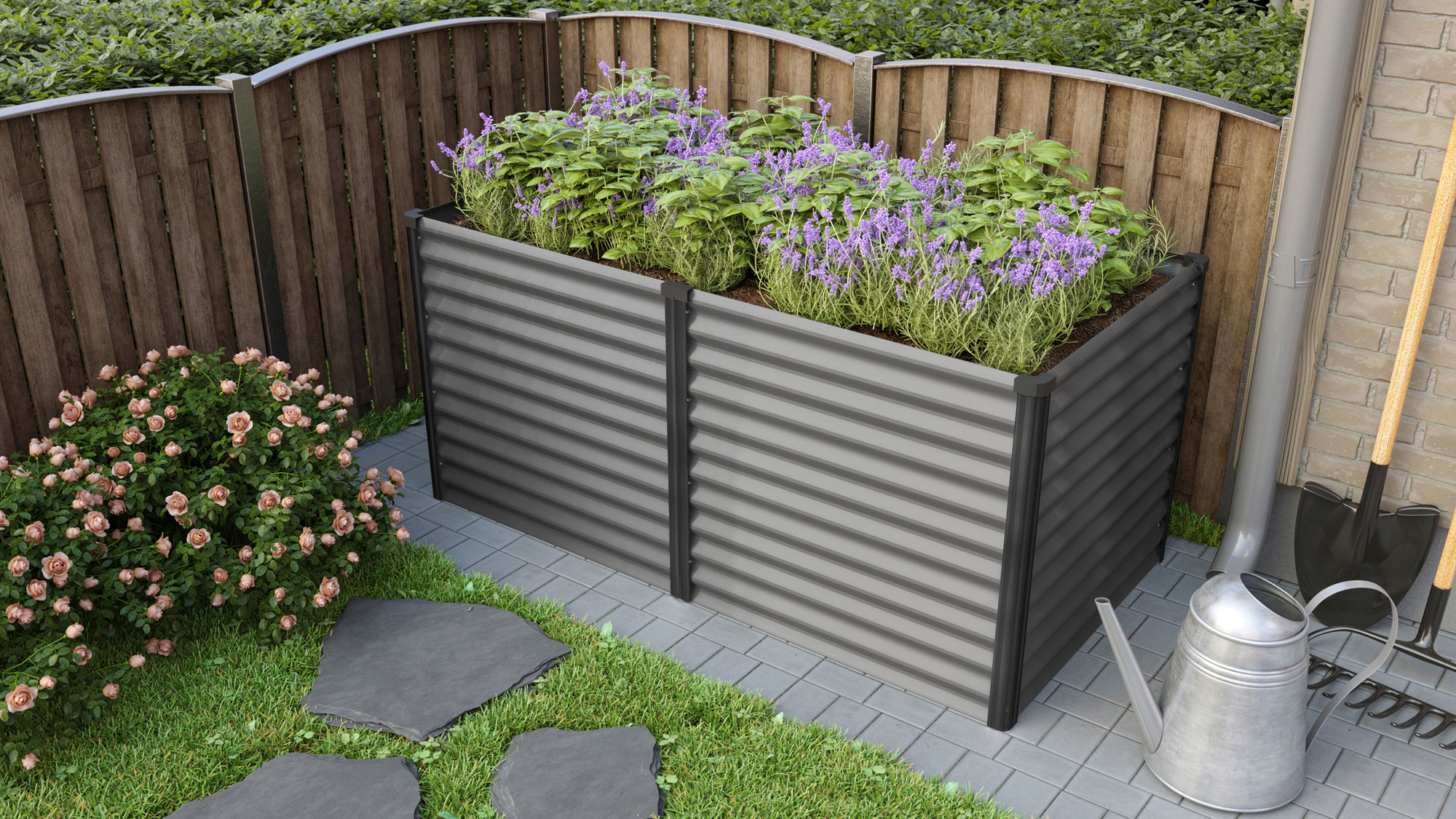 Hochbeet Meta 858, Farbe: Granit/Schwarz