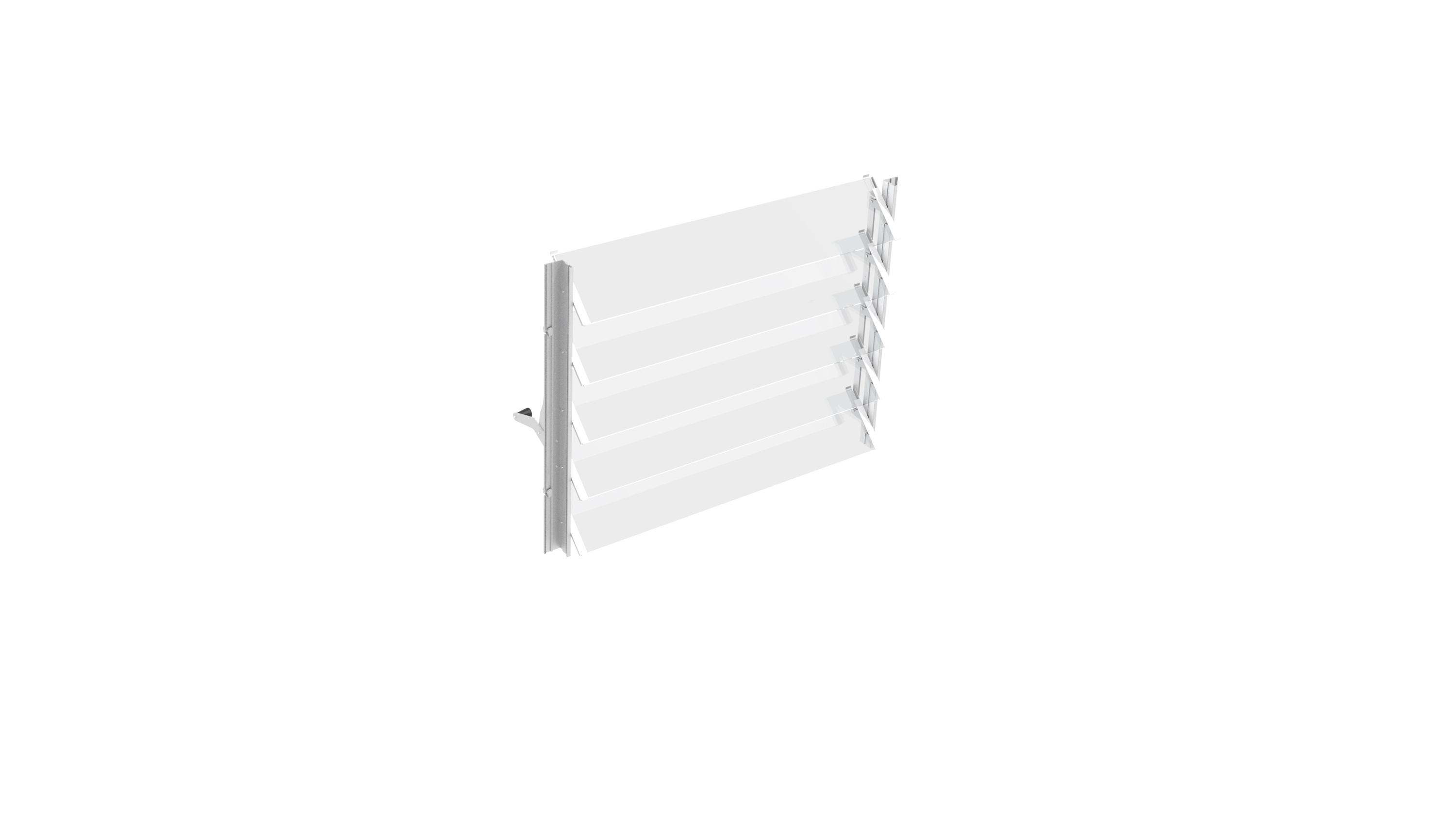 Lamellenwandfenster, Farbe: Aluminium eloxiert