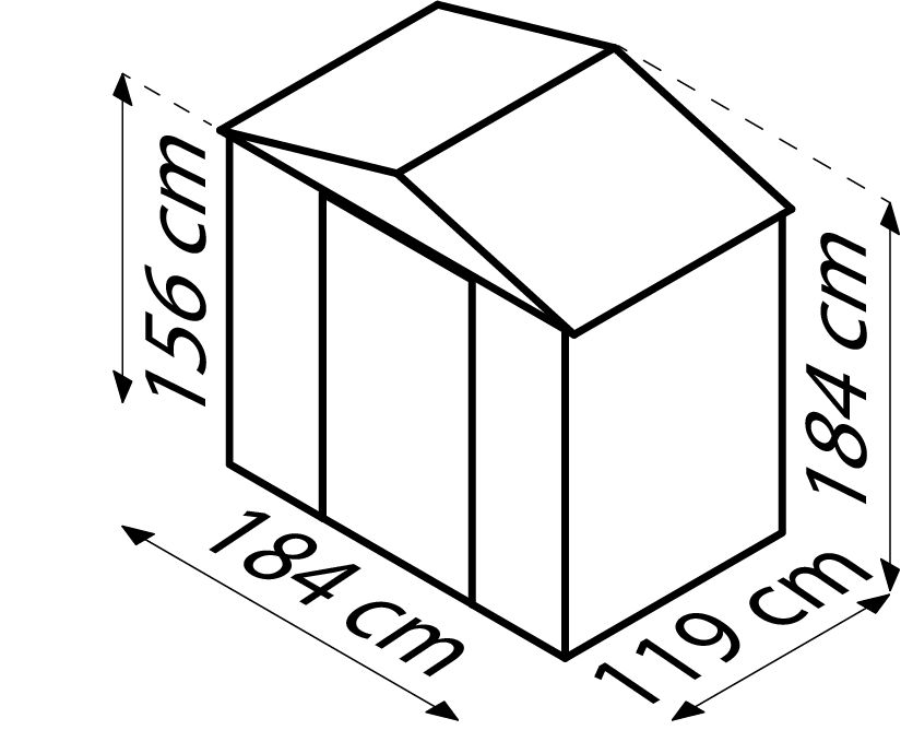 Gerätehaus Köln-2 65, Farbe: Tanne/Weiß