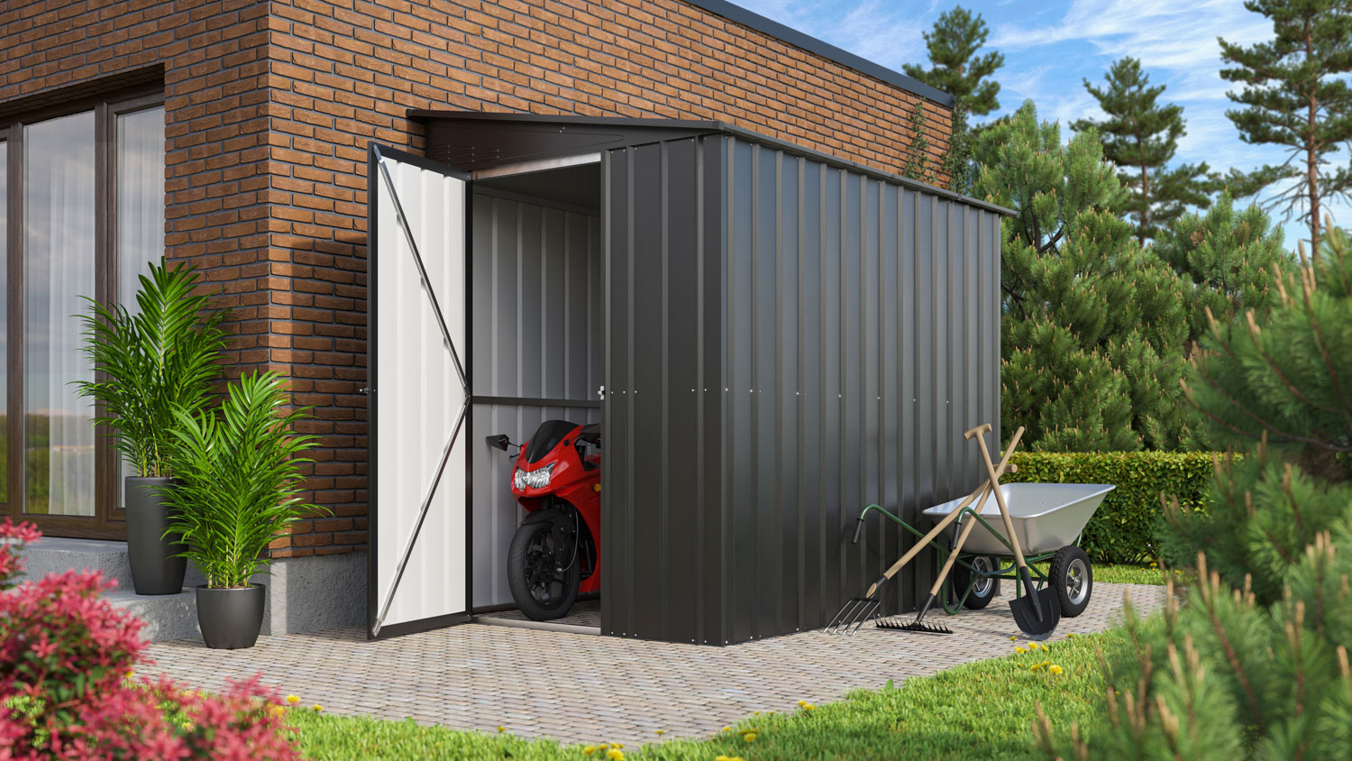 Wand-Zierde LeanTo 58, Farbe: Anthrazit