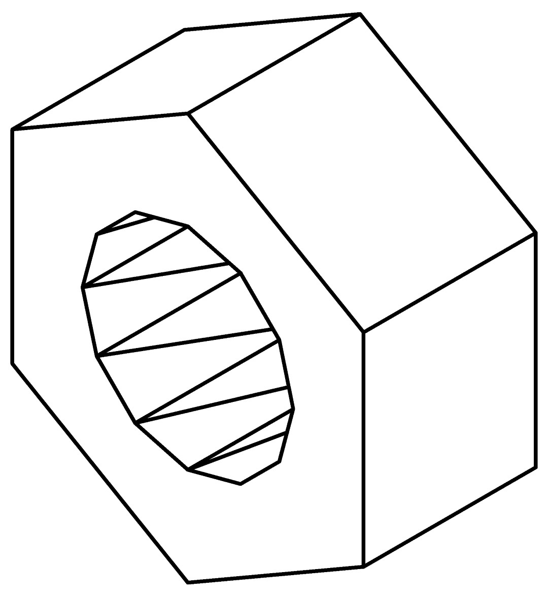 Mutter M6, 1002, LM6, , Farbe: Blank