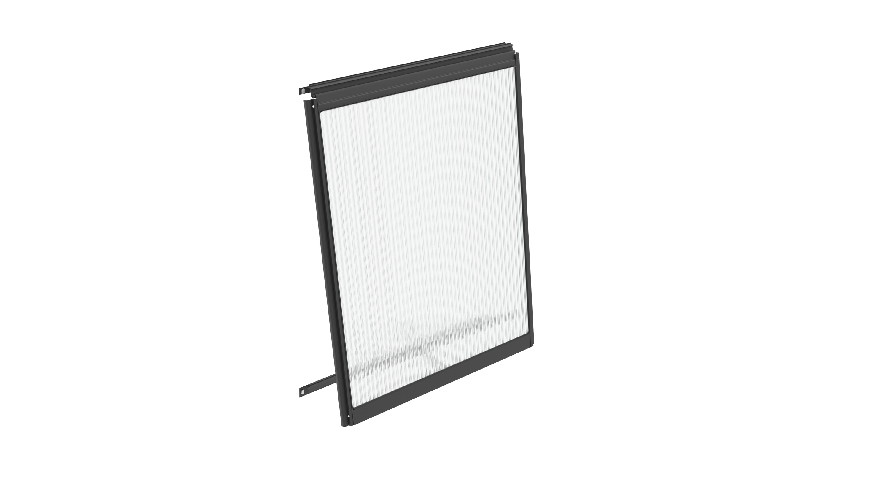 Seitenfenster V, Farbe: Schwarz pulverbeschichtet, verglast mit: Hohlkammerplatten (HKP)