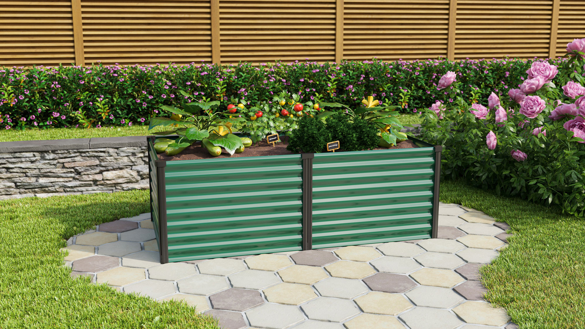 Hochbeet Linus 630, Farbe: Seegras/Schwarz