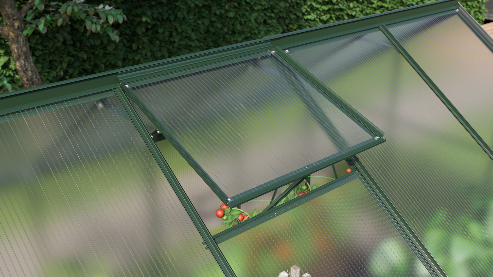 Dachfenster, Farbe: Smaragd pulverbeschichtet
