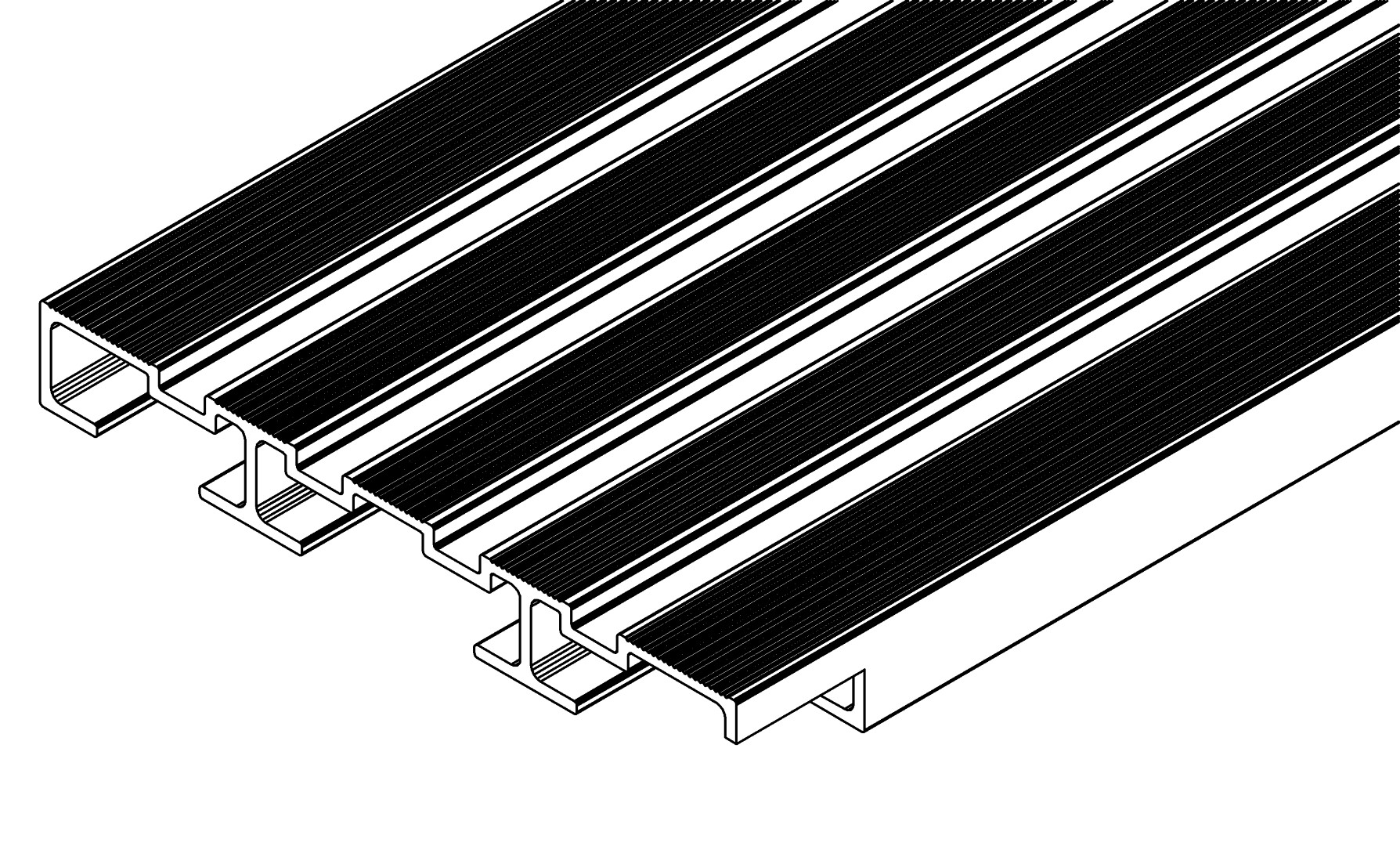 Diele - mitte, 3532, L391, white, RAL 9003, Farbe: Weiß pulverbeschichtet