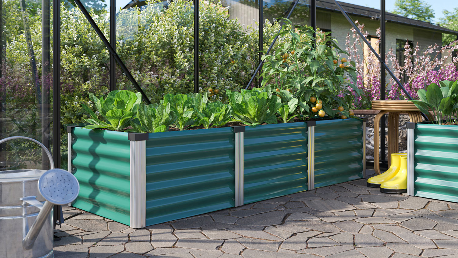 Hochbeet Linus IN-OUT S, Farbe: Seegras/Alu eloxiert