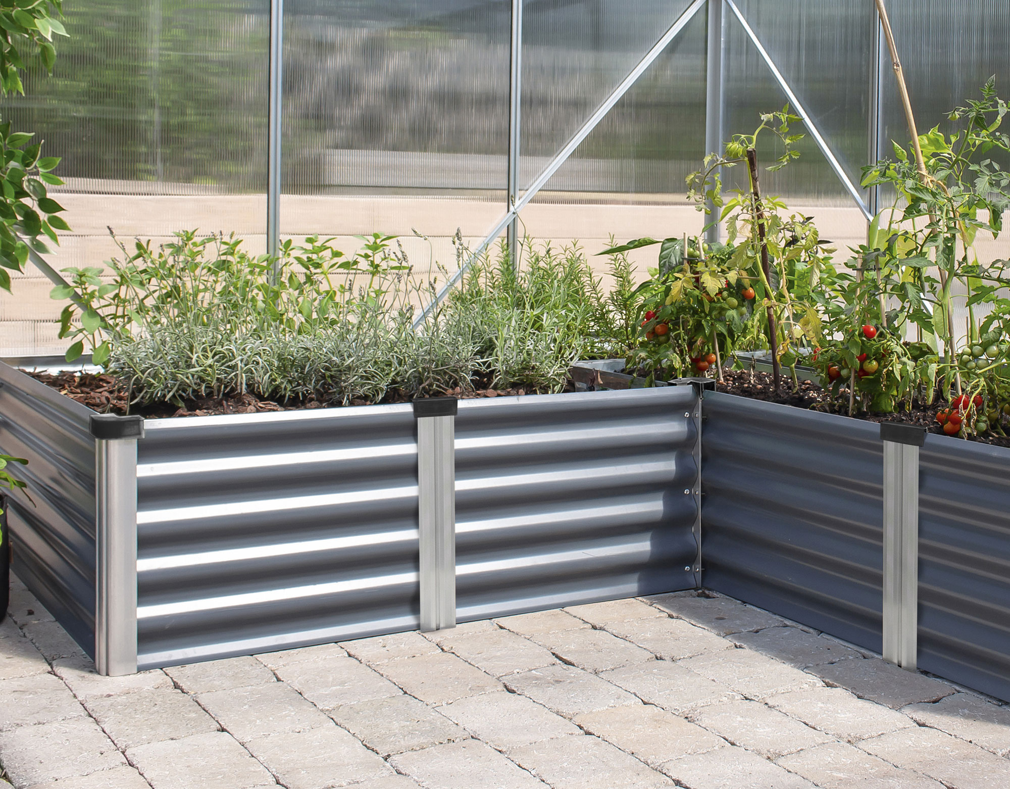 Hochbeet Linus IN-OUT M, Farbe: Granit/Alu
