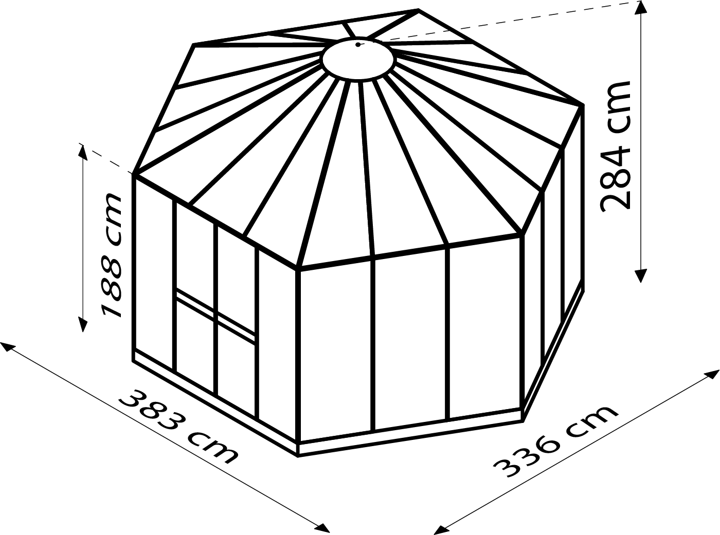 Gewächshaus Juno 9000, Farbe: Aluminium eloxiert, verglast mit: Sicherheitsglas (ESG)