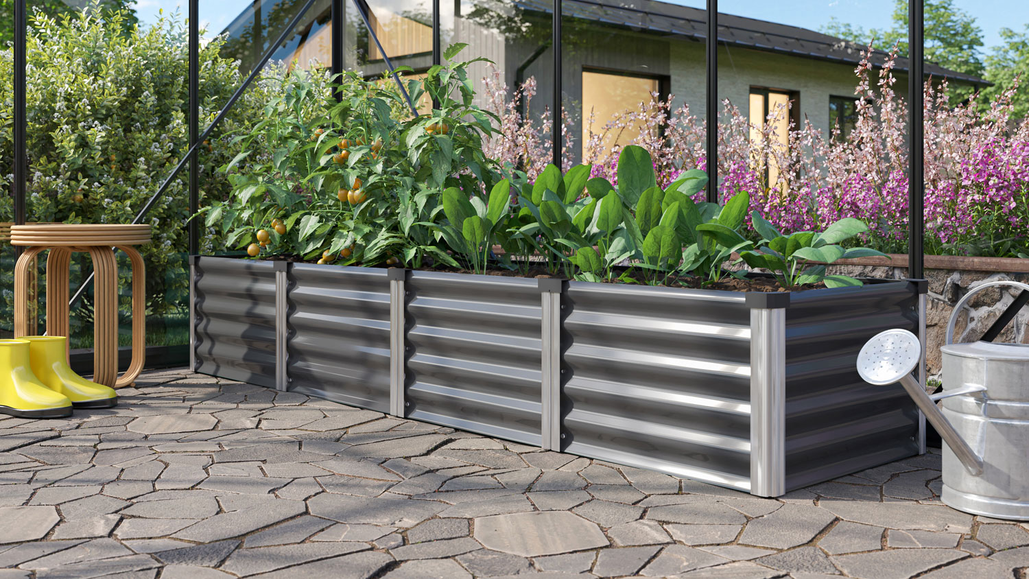 Hochbeet Linus IN-OUT L, Farbe: Granit/Alu
