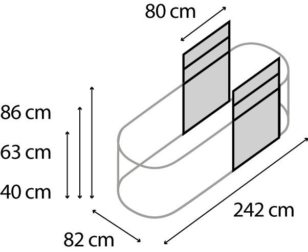 Hochbeeterweiterung 858, Farbe: Zincalume blank