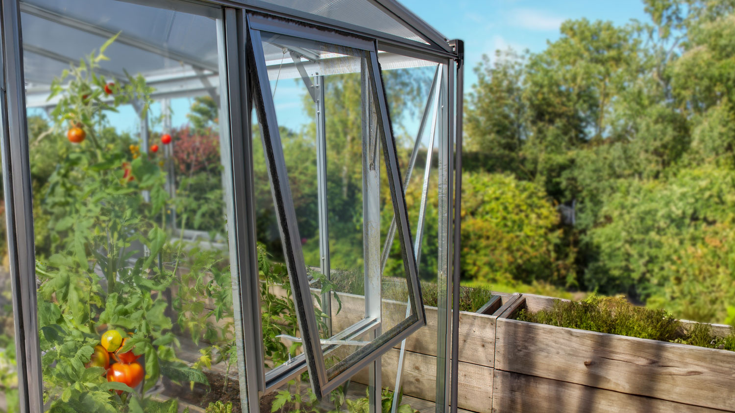 H Seitenfenster, Farbe: Aluminium eloxiert, verglast mit: Sicherheitsglas (ESG)