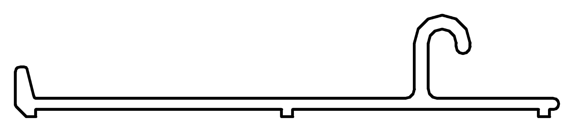 Türlaufschiene, 7351, L2548, black, Pantone-426C, Farbe: Schwarz