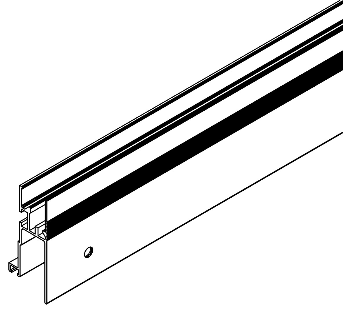 Türprofil, u., 7355, L574, black, Pantone-426C, Farbe: Schwarz