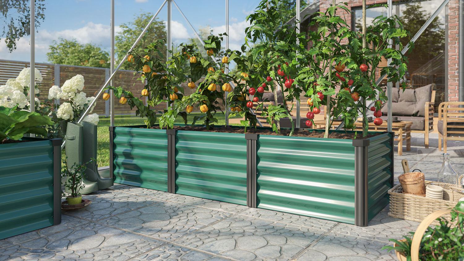 Hochbeet Meta IN-OUT S, Farbe: Seegras/Schwarz