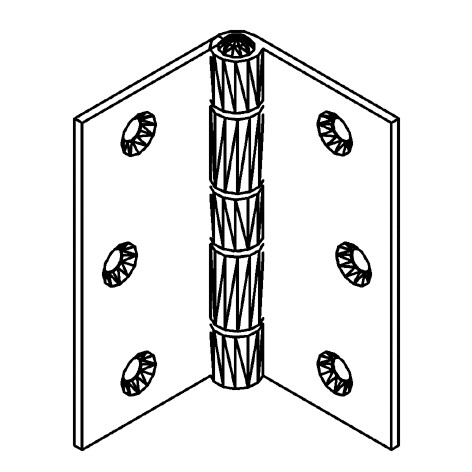 Tür-Schanier, 7066, L75, , Farbe: Blank