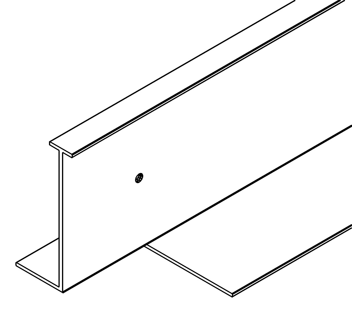 Fensterprofil, seite, 7188, L463,5, white, RAL 900, Farbe: Weiß pulverbeschichtet