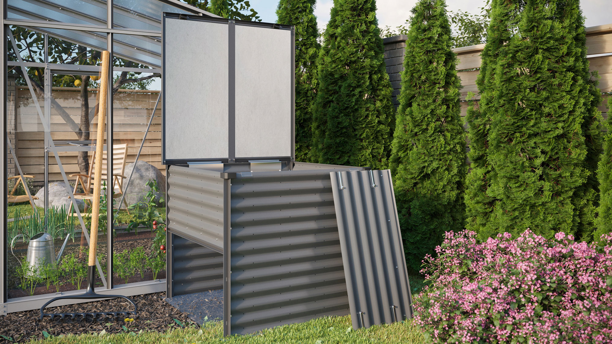 Komposter Tomma, Farbe: Granit