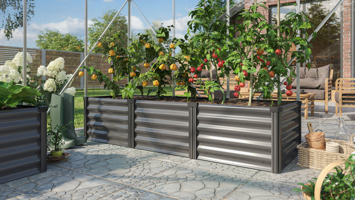 Hochbeet Meta IN-OUT S, Farbe: Granit/Schwarz