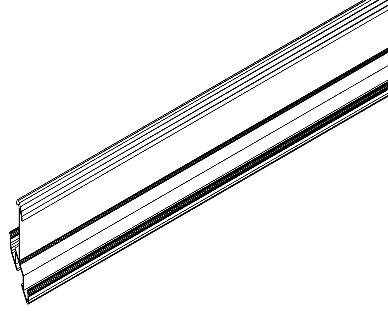 Zwischenprofil, hinten-rechts, 1341, L1666,5, gree, Farbe: Smaragd pulverbeschichtet