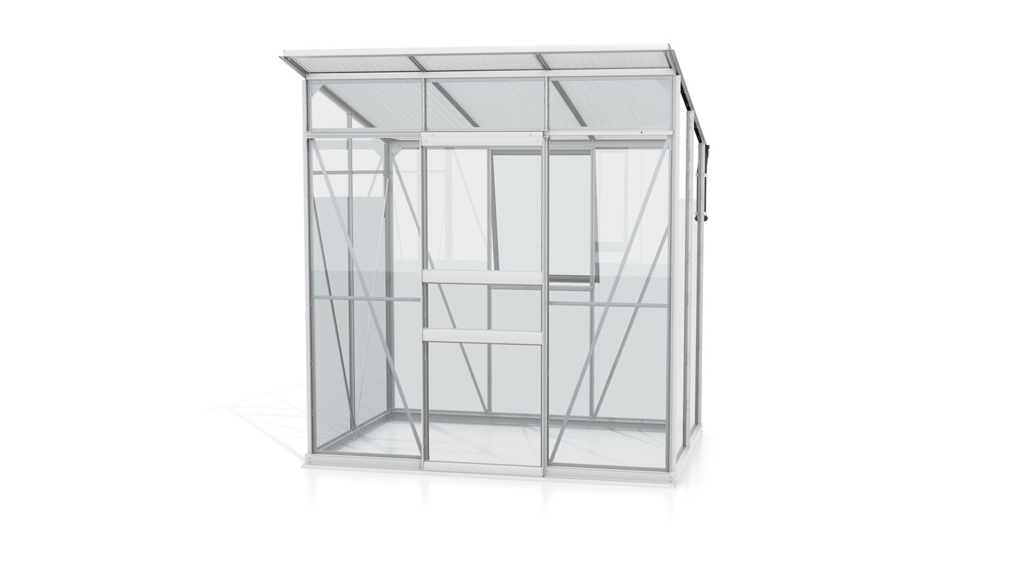 Gewächshaus Fokus 3250, Farbe: Aluminium eloxiert, verglast mit: Sicherheitsglas (ESG)
