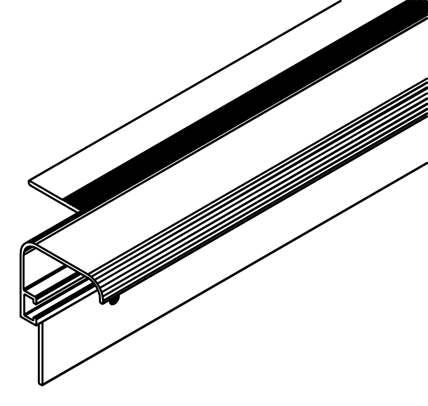 Fensterprofil, seite, 7285, L878, , Farbe: Blank