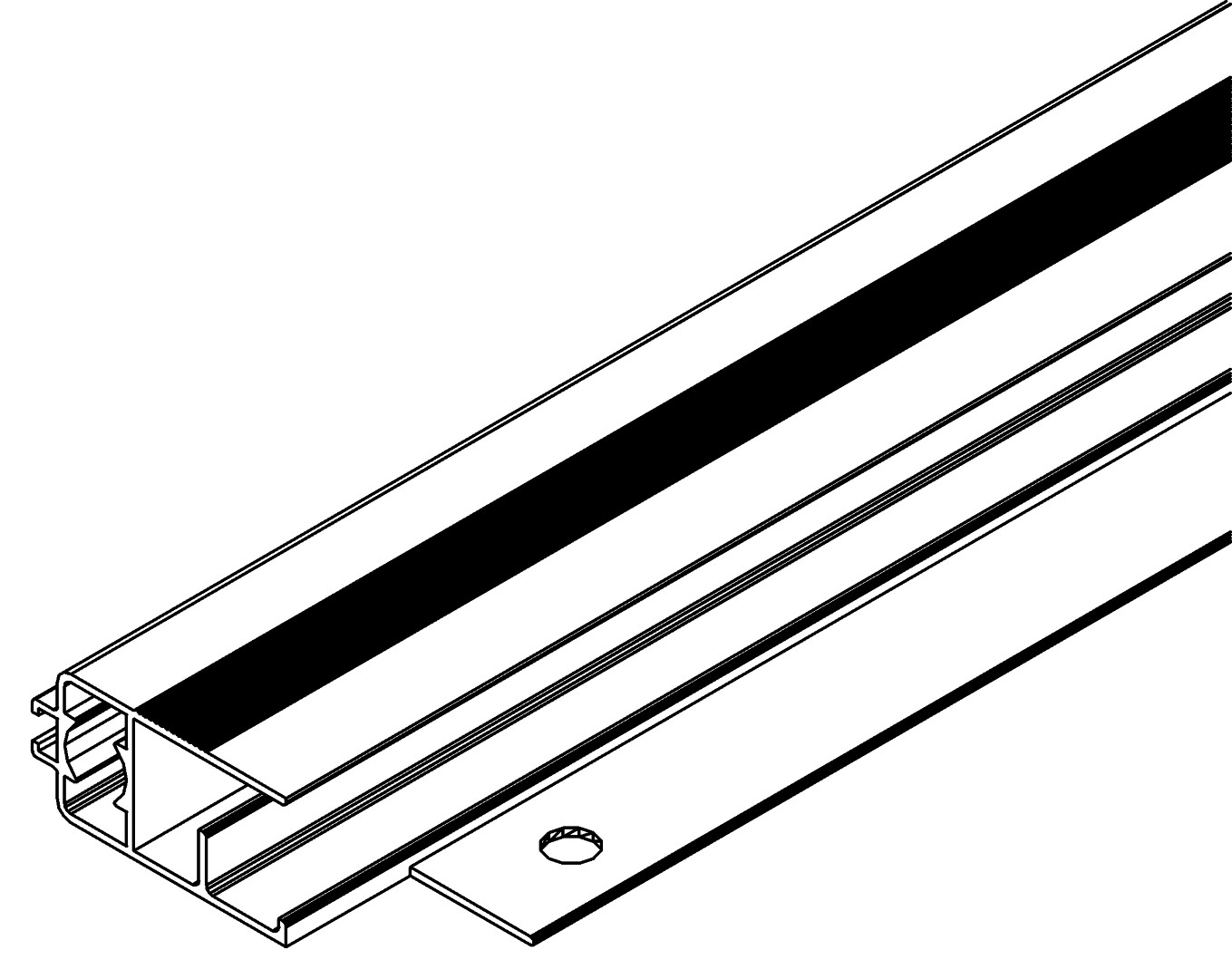 Türprofil, li, 7357, L1828, black, Pantone-426C, Farbe: Schwarz