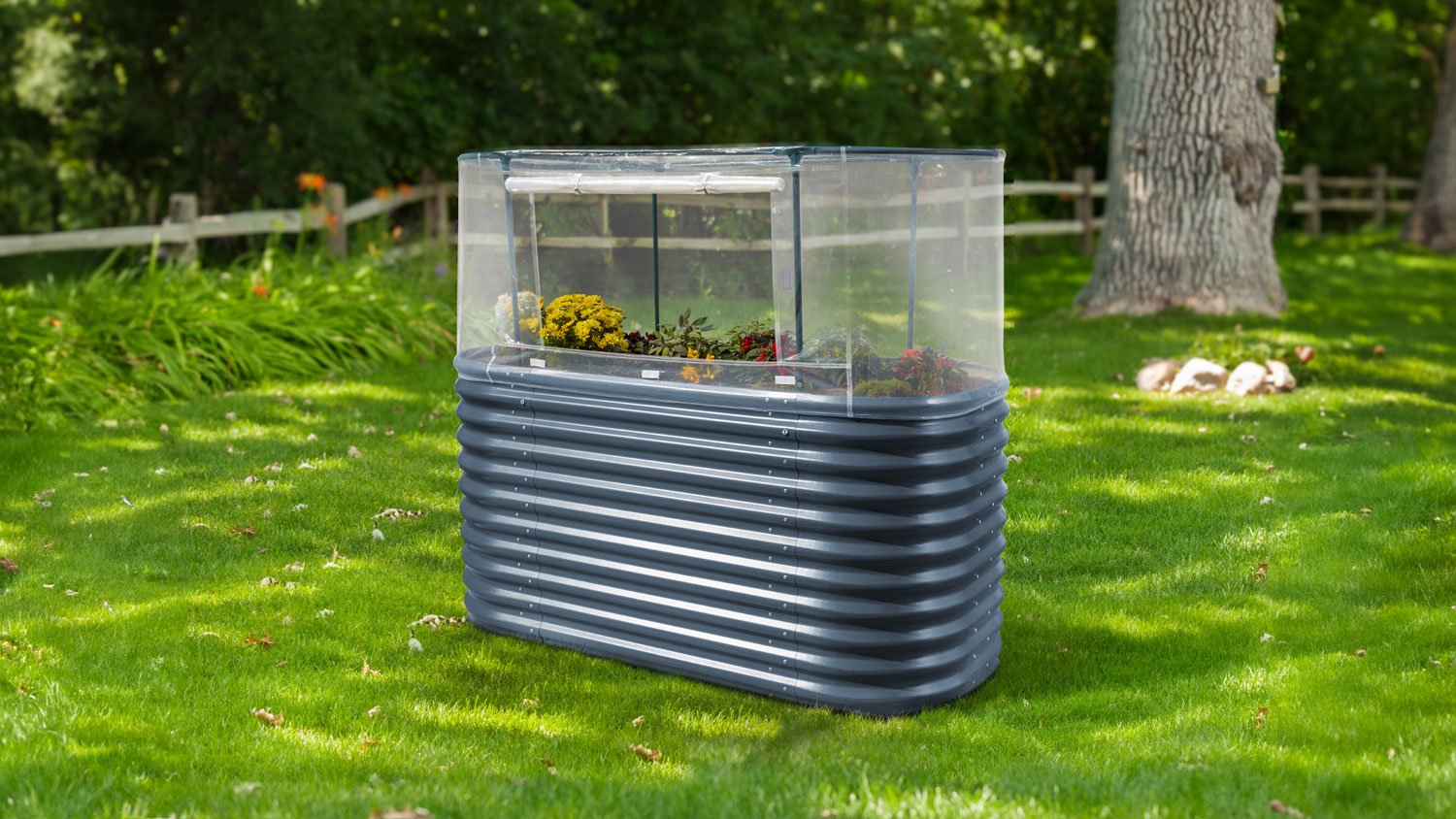 Hochbeetabdeckung Rund, Farbe: Transparent