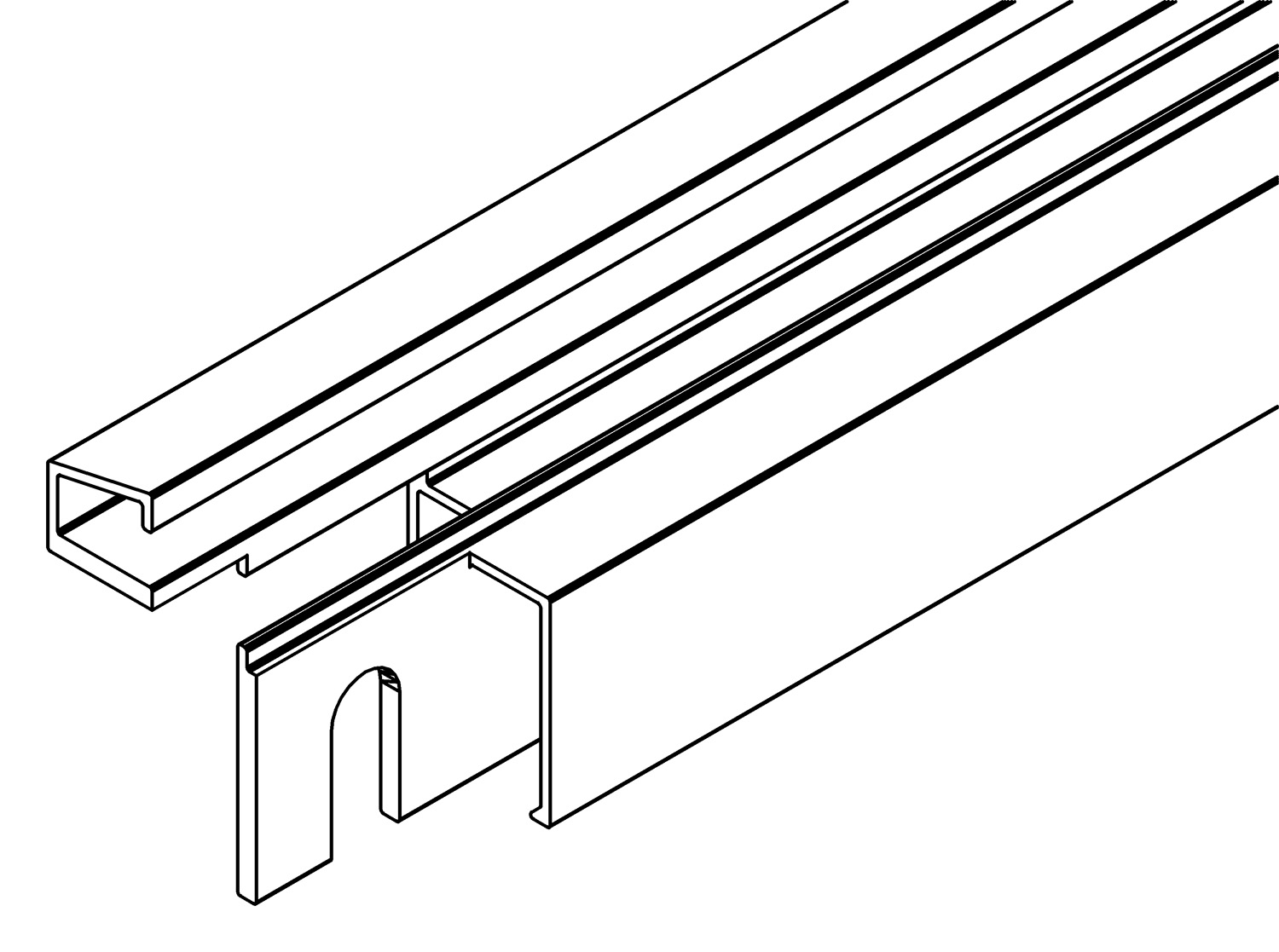 Türführung oben, 3538, L806, white, RAL 9003, Farbe: Weiß pulverbeschichtet