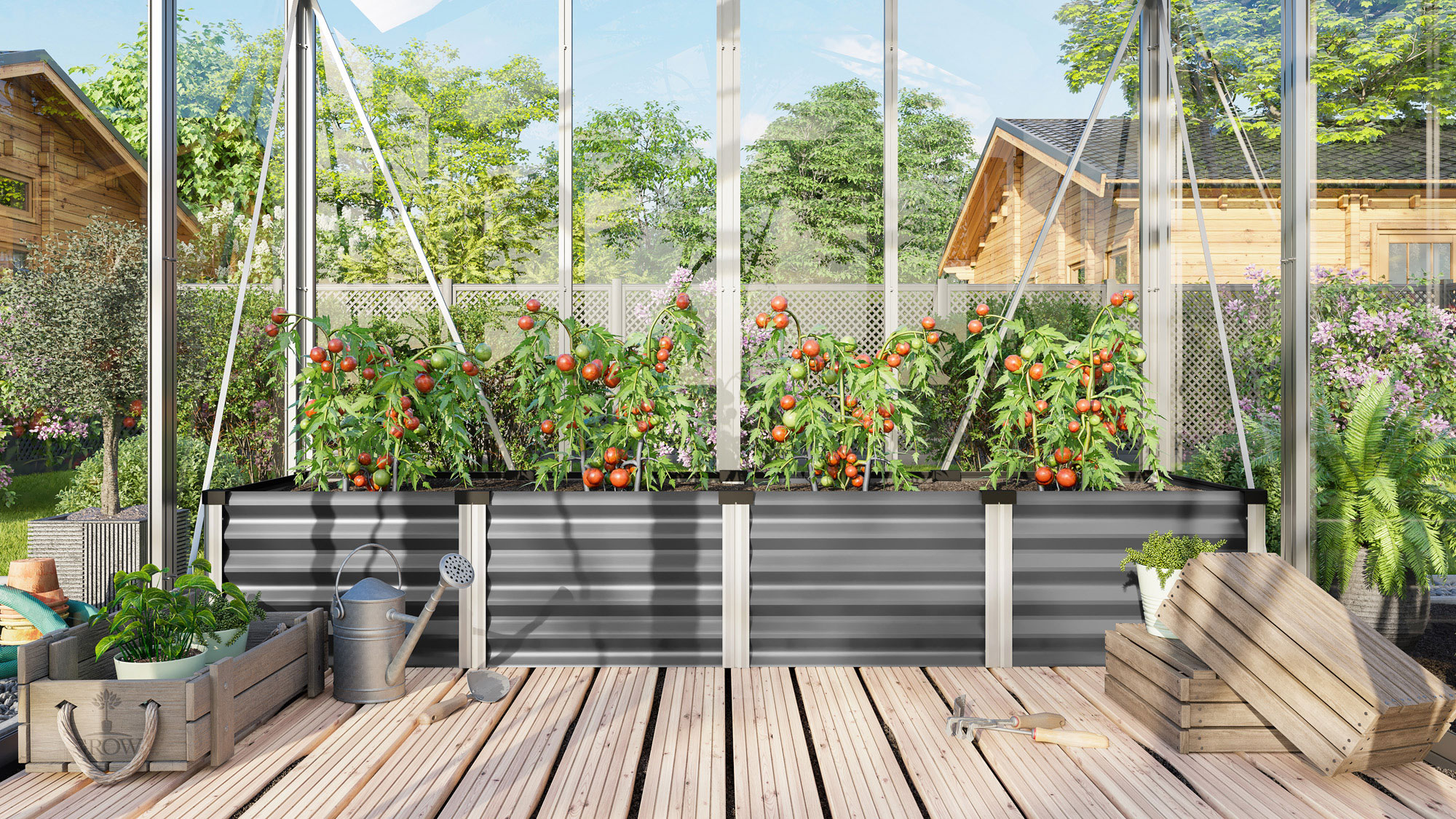 Hochbeet Linus IN-OUT L, Farbe: Granit/Alu