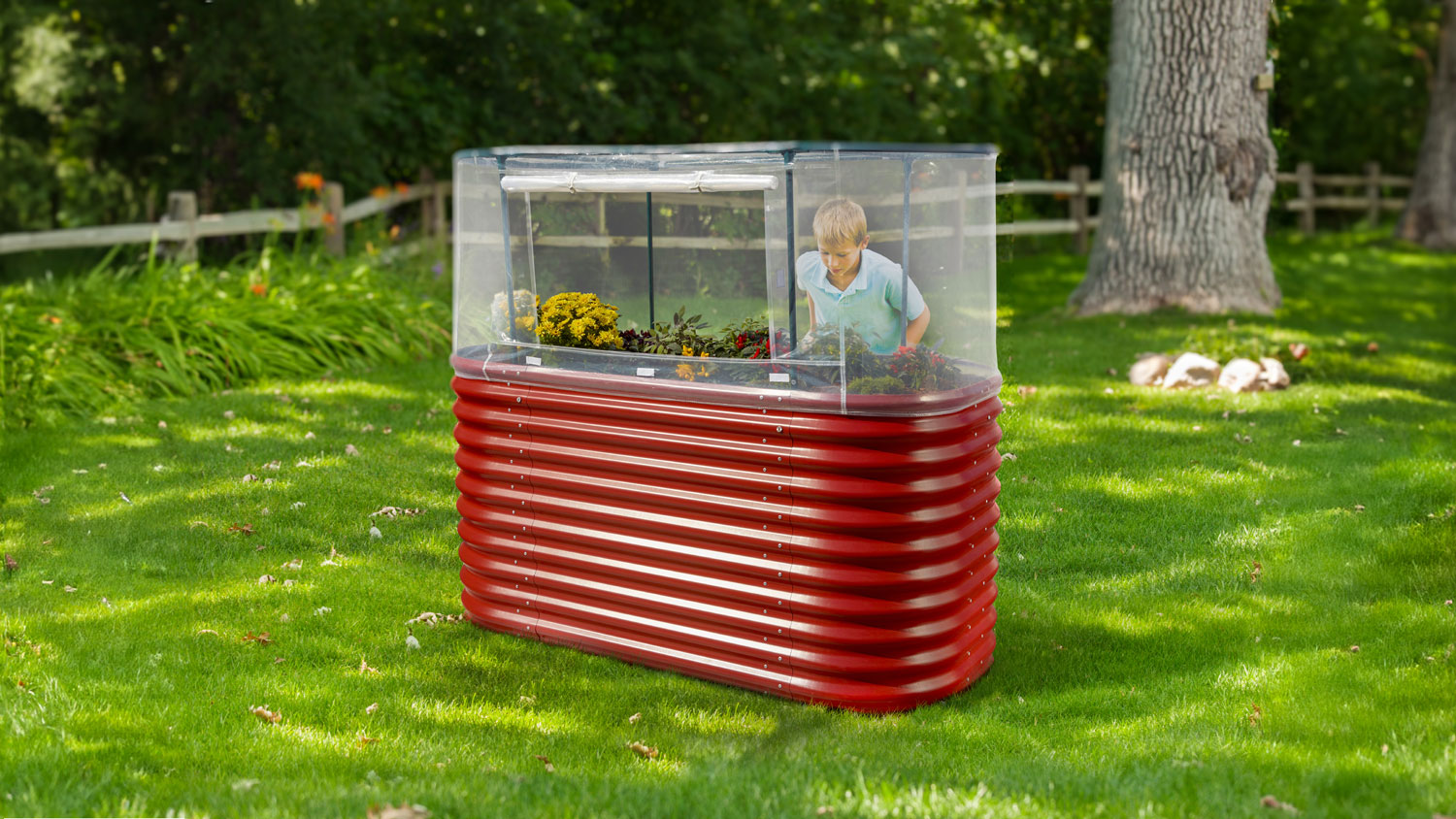 Hochbeetabdeckung Rund, Farbe: Transparent